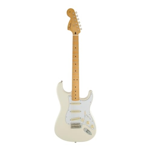 Fender E-Gitarre, Classic Series, 70er, Stratocaster, Griffbrett aus Ahorn, Olympic White-P, 0145802305 Volle Größe Olympic White