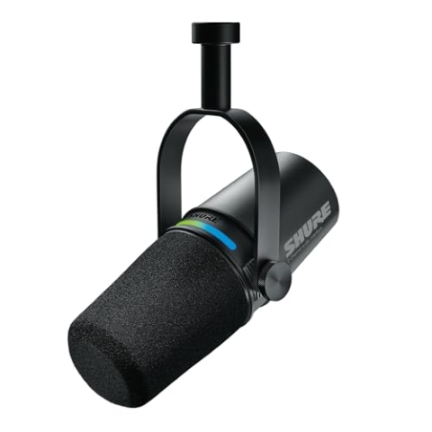 Shure MV7i Smart Podcast- und Mikronfon + integriertes Audio-Interface – Ausrüstungsbündel mit 2 Kanälen für Dual-XLR-Mikrofone oder Mikrofon + XLR-Instrumente - Direkte USB-C-Verbindung zu PC/Telefon