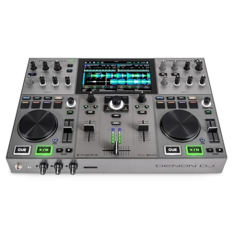 Denon DJ PRIME GO+ Tragbarer DJ-Controller und Mixer mit Stem-Trennung, 2 Decks, WLAN-Streaming, Bluetooth, Lichtsteuerung, 7" Display und Batterie