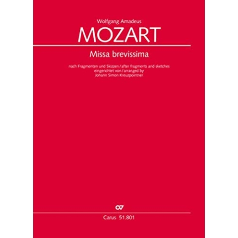 Mozart, Wolfgang Amadeus: Missa brevissima : für Soli, gem Chor und Orchester Partitur