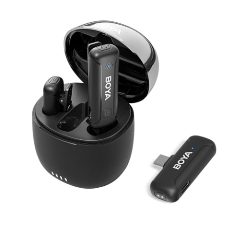BOYA Wireless lavalier mikrofon USB C, Mini ansteckmikrofon kabellos, Streaming Podcast mikrofon für Android/Smartphone/Laptop/PC Videoaufnahmen Streaming Podcast (BY-WM3T-U2)