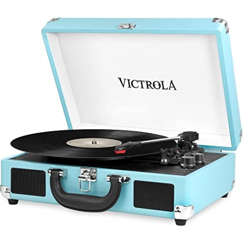 Victrola Suitcase Turntable 3-Gang Bluetooth Kofferplattenspieler - Türkis