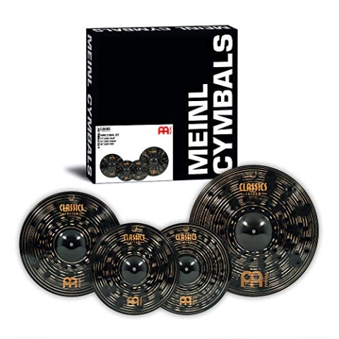 Meinl Cymbals Classics Custom Dark Beckenset (Video) mit 14 Zoll Hihat, 16 Crash, 20 Ride — B12 Bronze, Dunkles Finish (CCD141620)