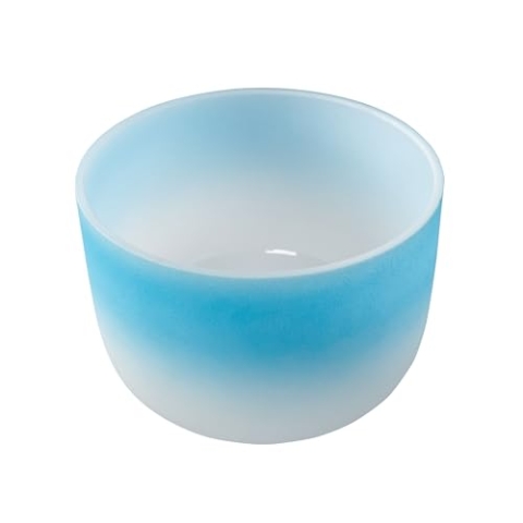 Fame Kristall-Klangschale, 10 Zoll, Blau, G4 440 Hz, aus reinem Quarz, geeignet für Meditation