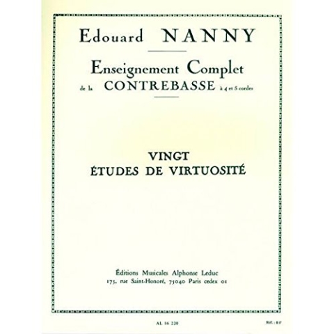 Edouard Nanny: 20 Études De Virtuosité (Double Bass). Für Kontrabass