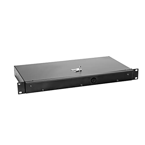 OMNITRONIC Rackschublade KE-1 Rackschublade mit Schloss 1HE | Abschließbare Schublade für 19" Racks