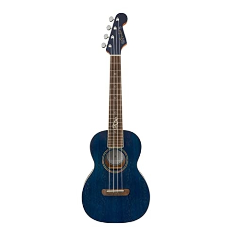 Fender Dhani Harrison Tenor-Ukulele, Saphirblau, mit Gigbag