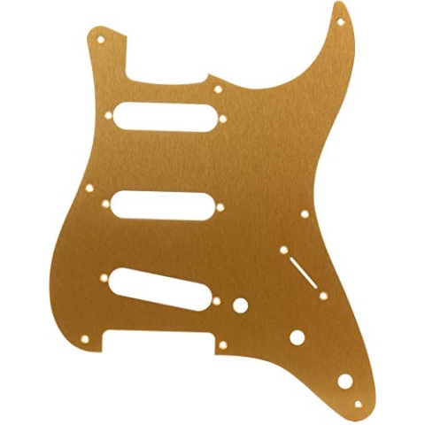 Fender 099-2143-000 1-Ply Gold Anodized Aluminum 8-Hole Mount S/S/S Stratocaster Pickguard