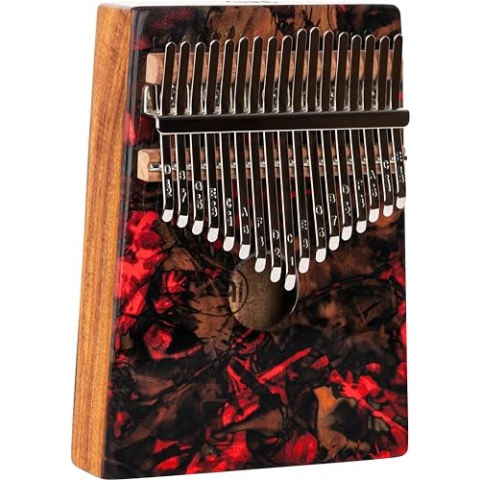 Meinl Percussion Sound Hole Kalimba - Daumenklavier mit Schallöffnung - Stimmung D B G E C A F D C E G B D F A C E - Akazie, Mehrfarbig (KA17LV)
