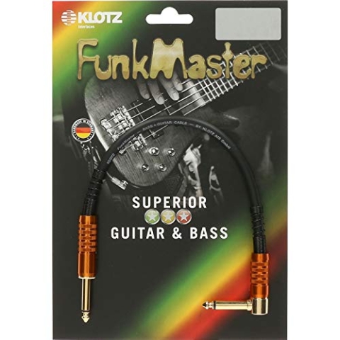 Klotz TMPR-0090 Stevens FunkMaster Pedal Patcher 0,9 m - Mono Patchkabel für Musikinstrumente und Verstärker - Schwarz