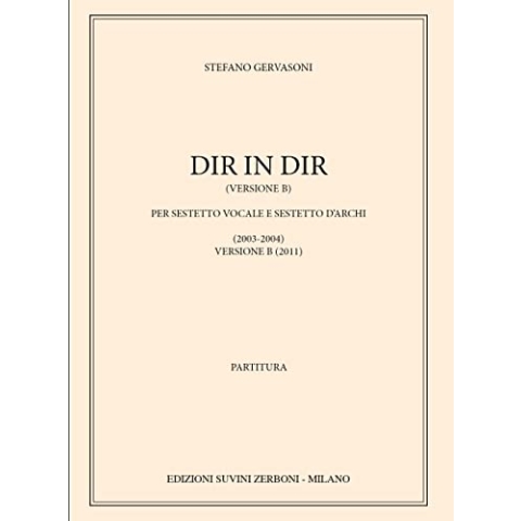 Stefano Gervasoni-Dir In Dir (Versione B)-SCORE