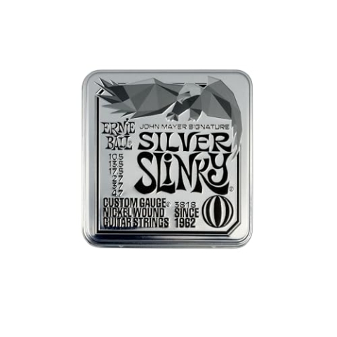Ernie Ball John Mayer Silver Slinky Nickel Wound E-Gitarrensaiten 3er-Pack Blechdose 10.5-47 Gauge