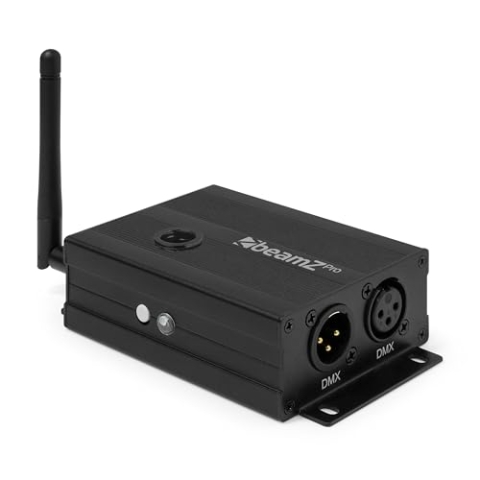 BeamZ Professional WTR10 Hybrid Wireless DMX Transceiver - DMX Empfänger und Sender - PowerCon - WDMX EazyLink Protocol - 32bit ARM - 2,4 GHr - DMX Funk - DMX Adapter Verteiler Box - Schwarz