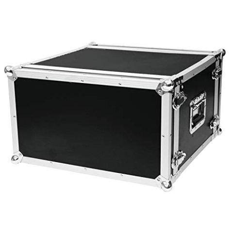 Roadinger Effektrack CO DD, 6HE, 24cm tief, schwarz für 483-mm-Steuer- und Effektgeräte (19“) | 2 abnehmbare Deckel | Eingebaute Rackschienen | 8 Schnappschlösser | 4 stahlverstärkte Gummifüße