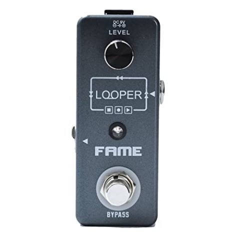 Fame Looper Effektgerät für Gitarren, Kompakter Loop Recorder, 10 Minuten Aufnahmezeit, Unbegrenzte Overdubs, Fußtaster-Bedienung, Top-Qualität, Ideal für Songwriting und Übungen