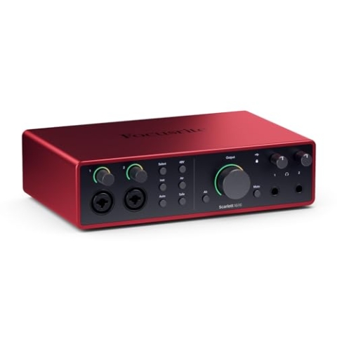 Focusrite Scarlett 16i16 4th Gen USB-Audio-Interface für Komposition, Musikproduktion, Aufnahmen und Podcasting – High-Fidelity, Recording in Studioqualität und alle benötigte Software zur Aufnahme