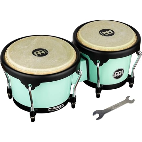Meinl Percussion Bongos Journey Series - 2 Handtrommeln mit 6,5 und 7,5 Zoll - inkl. Stimmschlüssel - ABS Kunststoff, Hellblau (HB50SF)