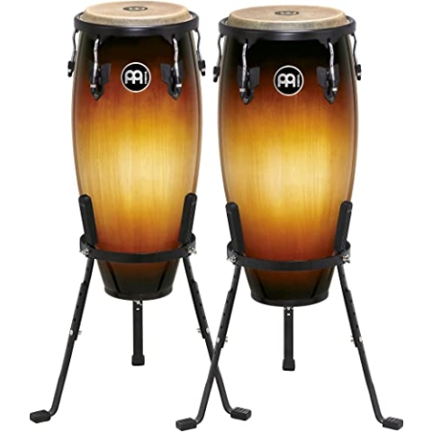 Meinl Percussion Headliner Conga Set - Handtrommel Set mit 10 Zoll und 11 Zoll - Mit Büffelfell - Siam Eiche, Mehrfarbig (HC555VSB)