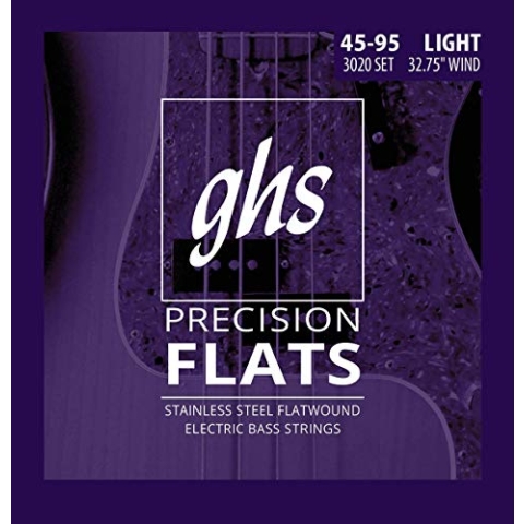 GHS Precision Flatwound - 3020 - Bass String Set, 4-String, Light, .045-.095, Short Scale