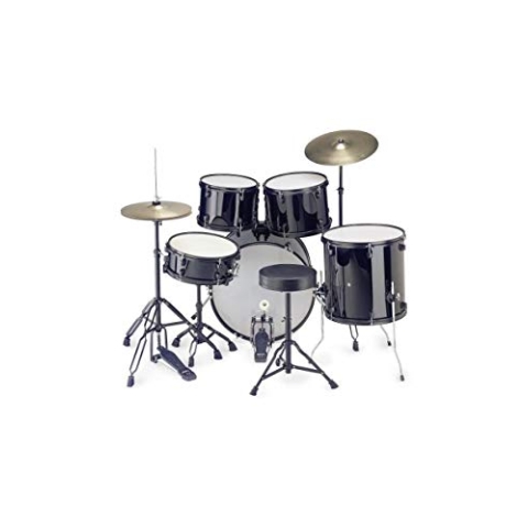 Stagg 25020587 TIM122B Drum Set (55,88 cm (22 Zoll), 5 Stück) inkl. Hardware mit Cymbal Throne schwarz
