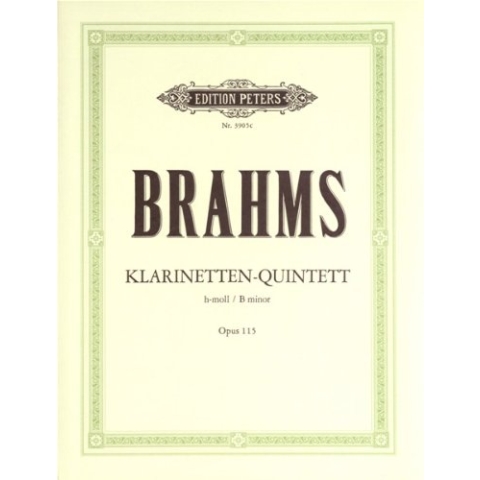 EDITION PETERS BRAHMS JOHANNES - QUINTET IN B MINOR OP.115 - CLARINET(S) AND OTHER INSTRUMENTS Klassische Noten Klarinette