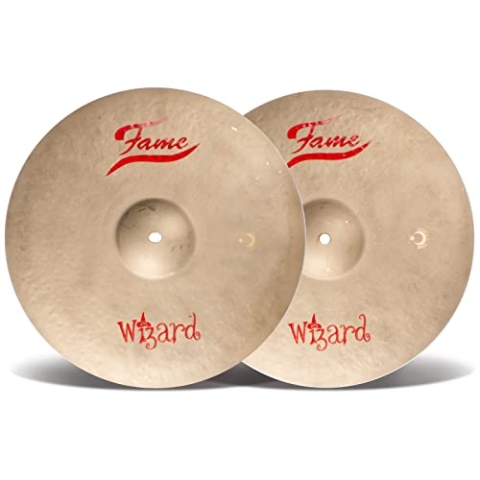 Fame Wizard 14 Zoll HiHat, Handgehämmerte B20 Bronze, Sandgestrahlt, Thin, Dunkler Vintage Trockener Sound, Professionelle Qualität, Studio und Bühne geeignet