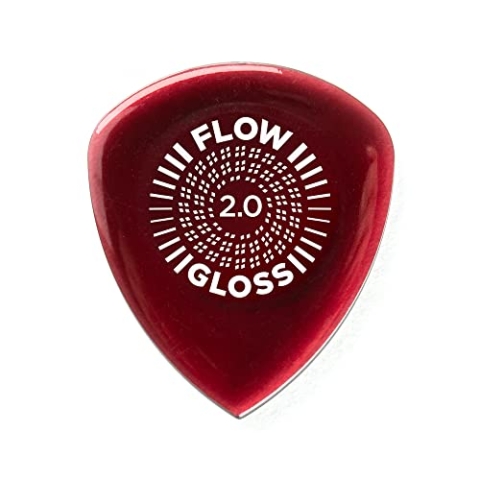 JIM DUNLOP Plektrum Flow Gloss 2,00mm 12 Stück, Rot