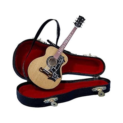 Kurt S. Adler Elvis Presley Akustikgitarre mit Koffer, 14 cm, Ornament