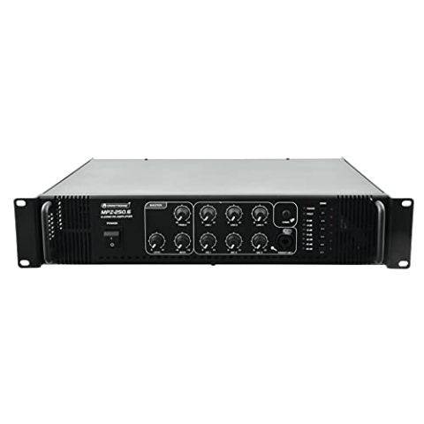 OMNITRONIC MPZ-250.6 Mischverstärker | 6-Zonen-ELA-Mono-Mischverstärker, 250 W, Zonen schaltbar