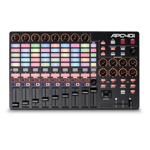 Akai Professional APC40 MKII - USB-MIDI Controller für 1:1 Mapping mit Ableton Live Lite mit 5x8 Clip Launch Matrix, Reglern und Fadern, professionelles Softwarepaket