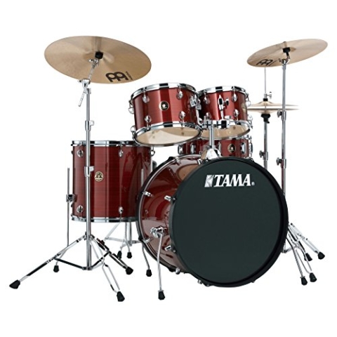 Tama RM50YH6-RDS Rhythm Mate Schlagzeug Set (5-teilig) mit 50,8 cm (20 Zoll) Bassdrum inkl. dreiteiligem Beckenset/6-teiliger Hardware red Stream