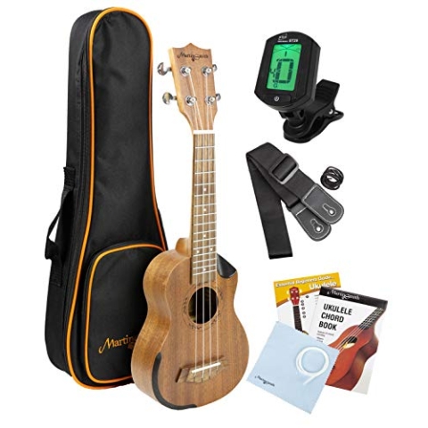 Martin Smith Premium-Konzert Ukulele mit Tuner, gepolsterte Bag & Ersatz-Aquila-Saiten