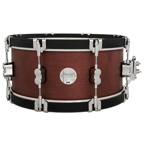 PDP Concept Classic Snare, 14" x 6.5", Ox Blood Stain, Ebony Stain Wood Hoops