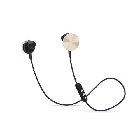 i.am+ BUTTONS Kabelloses Bluetooth-Headset für Smartphones, Schwarz/goldfarben