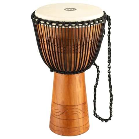 Meinl Percussion Water Rhythm Djembe - Sehr große Handtrommel - Inklusive Tasche - Durchmesser 13 Zoll - Mahagoni, Mehrfarbig (ADJ2-XL+BAG)