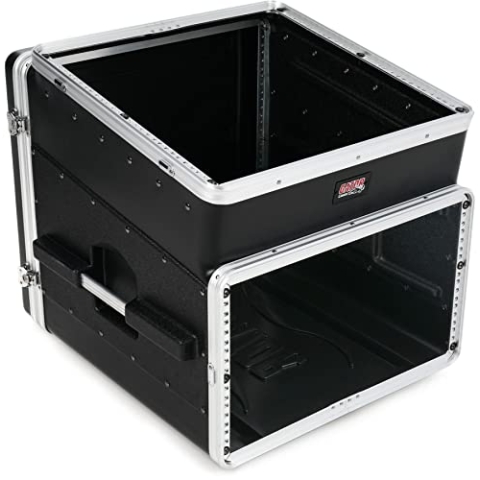 Gator Cases Schrägaufsatz-Konsolenrack 10U Top, 6U Bottom, schwarz-silber (GRC-10X6)