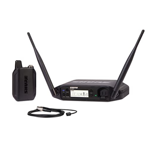 Shure GLXD14+/93 Dual Band Pro Digital Wireless Mikrofonsystem für Interviews, Präsentationen, Theater - 12-Stunden-Batterielaufzeit, 30m Reichweite | WL93 Lavalier-Mikrofon, Einzelkanal-Empfänger.