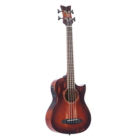 ORTEGA Ken Taylor Signature Series Shortscale Bass 4 String mit Fishman Presys+ System XLR Out - Massive Fichte/geflammtes Mahagoni Distressed incl. Gigabg (KT-WALKER-V2)