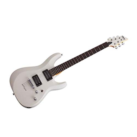 Schecter 432 C-6 Deluxe Solid-Body E-Gitarre, seidenweiß