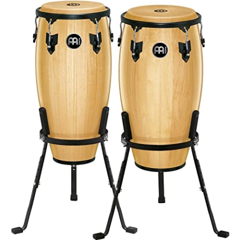 Meinl Percussion Headliner Conga Set - Handtrommel Set mit 11 Zoll und 12 Zoll - Mit Büffelfell - Siam Eiche, Natur (HC512NT)
