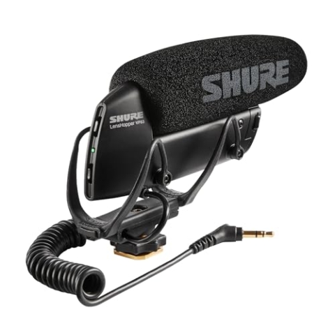 Shure VP83 Lenshopper – Robustes, extrem leichtes Kamera Mikrofon für detaillierte und hochauflösende Audioaufnahmen mit digitalen Spiegelreflexkameras – Schwarz