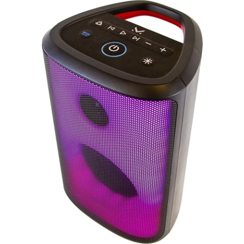 Majestic Flame 22 PRO - Bluetooth-Lautsprecher 5.3, 6 LED-Lichteffekte, USB/AUX-IN/MIC, wiederaufladbarer Akku, TWS-Funktion, Tragegriff