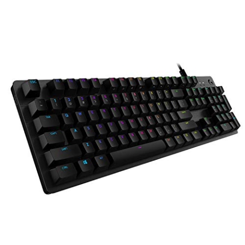 Logitech G512 mechanische Gaming-Tastatur, GX-Brown Taktile Switches, LIGHTSYNC RGB-Beleuchtung, USB-Durchschleife, Aluminium-Gehäuse, Programmierbare F-Tasten, Französisches AZERTY-Layout - Schwarz