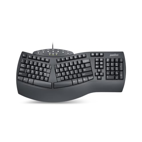 Perixx PERIBOARD 512 Ergonomische Tastatur USB QWERTY US English Layout, Schwarz