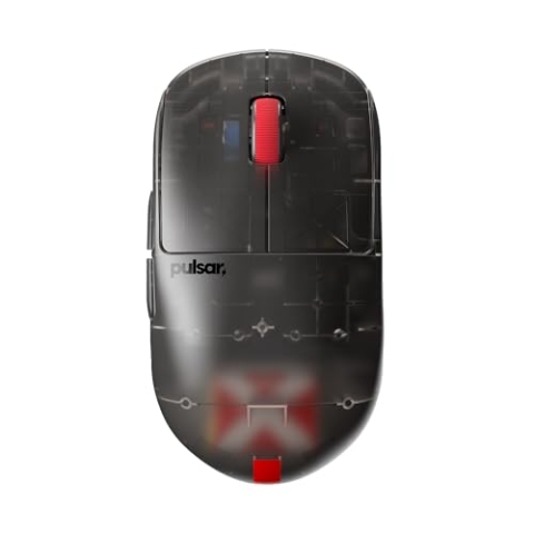 Pulsar Gaming Gears Superclear Limited Edition:X2H Mini Wireless Gaming Mouse, Symmetrical, Ultra Lightweight 1.83oz (52g), PAW3395 26k DPI, Optical Switch (Clear Black)