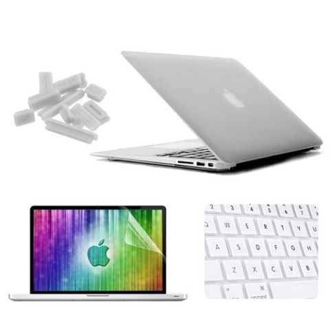 Enkay Für MacBook Air 13,3 Zoll (US-Version, 4-in-1-Schutzhülle aus mattiertem Hartplastik, mit Bildschirmschutz und Tastaturschutz und Staubschutzstöpseln (Dunkelblau)