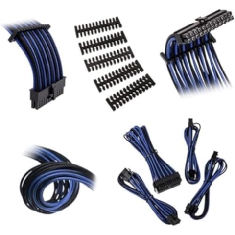 BITFENIX Alchemy Verlängerungskabel-Set, Schwarz und Blau