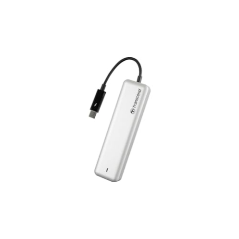 Transcend 240 GB Highspeed JetDrive Thunderbolt PCIe™ Gen3 x4 Portable SSD Speichererweiterung für MacBook (Pro, Air) und Mac (mini, Pro); inkl. externem Aluminiumgehäuse und Zubehör TS240GJDM855