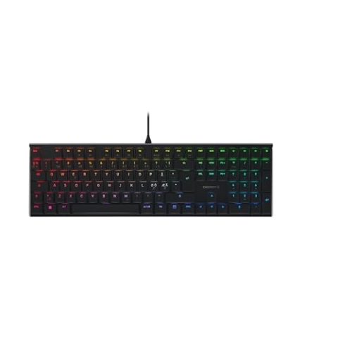 CHERRY MX 10.0N RGB, Flache Mechanische Gaming-Tastatur, Pan-Nordisches Layout (QWERTY), Kabelgebunden, Original MX LOW PROFILE RGB SPEED Switches, Schwarz