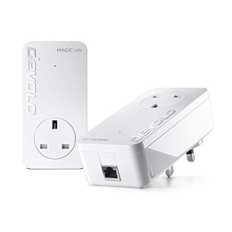 devolo Magic 1-1200 LAN Powerline Starter Kit, stabiles Heimarbeiten, hohe Leistung (bis zu 1200 Mbps für Ihr Powerline-Heimnetzwerk, Internet von jeder Steckdose, Plug and Play, einfache